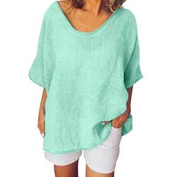 Bluse Lässige Sommerärmel T-Shirt Damen O-Ausschnitt kurz Plus solide Top-Größe Damenbluse Shirt Neon von OverDose Boutique