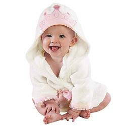 OverDose Damen Baby Jungen Mädchen Kinder Bademantel Cartoon Tiere Nette Weiche Licht Saugfähige Kapuze Handtuch Pyjamas Kleid（Weiß，12-18Months） von OverDose Damen