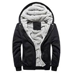 OverDose Damen Herren Skating Outing Hoodie Winter Warme Fleece Zipper Coole Slim Pullover Jacke Outwear Mantel Fleecejacken Schlupfjacke Wärme Mantel（Schwarz，56 DE / 5XL CN） von OverDose Damen