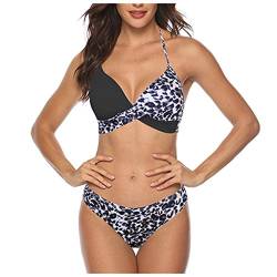 OverDose Damen Padded Push-Up-BH Dreieck Bedruckte Schlinge Bikini Set Badeanzug Badeanzug Bademode Beachwear Badeanzüge von OverDose Damen