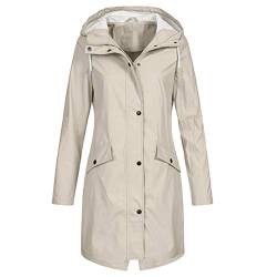 OverDose Damen Winter Reisen Cool Style Damenmode Mit Kapuze Jacke Langarm Lange Feste Outdoor Sport Dünne Mantel Mit Tasche Langjacke von OverDose Damen