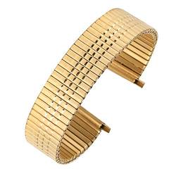 Overhil1s Premium Elastic-Uhrenarmband 16MM Edelstahl Armband 18MM Keine Schnalle Metallersatz 20MM Armbanduhr Band 22MM Armband (Color : Gold) von Overhil1s