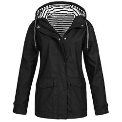 OverstepA Regenjacke Damen Regenjacke 2023 Damen GroßE GrößEn Regenjacke Damen Wasserdicht Warme Regenjacke Damen Mit Kapuze Wasserdicht Wetterfest üBergangsjacke Regenjacke Damen von OverstepA