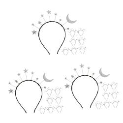 24 Stück Stirnband Stern Mond Göttin Dekoration für Kinder Glitzer Haarband Haarschmuck Stern Form Stirnband Sonnenband Dekor von OwKay