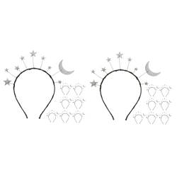 24 Stück Stirnband Stern Mond Göttin Dekoration für Kinder Glitzer Haarband Haarschmuck Stern Form Stirnband Sonnenband Dekor von OwKay