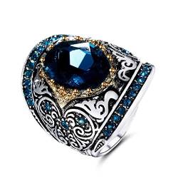 OwKay Elegante Ringe Pfauen-Saphir-Ring Damen 925 Silber Mode Party Verlobungsschmuck Ring, Größe: 6 (Größe: 6) von OwKay