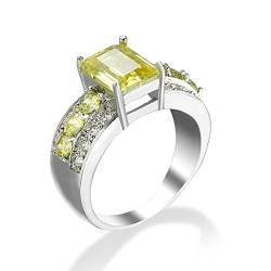 OwKay Herbst-Ehering, Ruhestandsgeschenke für Frauen, breiter Ring mit versilbertem Zirkon zum Valentinstag von OwKay