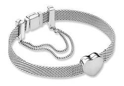 OwKay Schmuck 925 Silber Gold Rose Pan Armband Geschenkset für Frauen Perlen Charm Armreif Schmuck 9 21 cm Armbänder (Farbe: 4,5) Happy House von OwKay