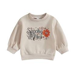 Owegvia Toddler Halloween Outfit Long Sleeve Crewneck Pumpkin Print Pullover Tops Halloween Toddler Shirt Unisex Clothes (Apricot, 3-4 Years) von Owegvia