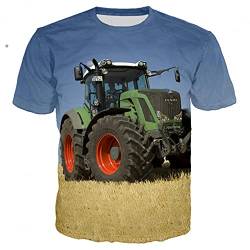 Owenqian Herren T-Shirts,3D-Druck Auto Traktor T-Shirt Männer Casual Streetwear Boy T-Shirt Mann T-Shirt Tops Männer Kleidung von Owenqian