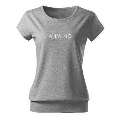 Ähm nö Mädchen T-Shirt Bedruckt mit Sprüchen im Vintage Style (City-464-2XL-Grau) von OwnDesigner
