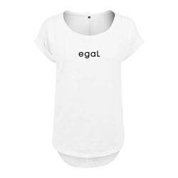 Egal Design Frauen T Shirt mit Spruch handgefärtigt Oversize NEU Shirt Rundhals Mädchen kurzärmlig M Weis (B36-461-M-Weiß) von OwnDesigner