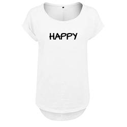 Happy Design Frauen T Shirt mit Spruch und modischem Motiv NEU Bedruckt Oberteil für Frauen XL Weis (B36-341-XL-Weiß) von OwnDesigner