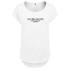 Ich Bin Nichts für schwache Nerven Design Damen Tshirt & Frauen T Shirt NEU mit Leichtem Ausschnitt für Top Style L Weis (B36-482-L-Weiß) von OwnDesigner