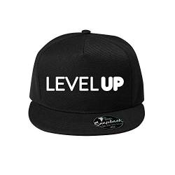 Level up Baumwolle Baseball Cap, Basecap - Unisex Kappen, Sport, Reisen, Style - Baseballkappe Kappe, Mütze (412-Cap5P-1Schwarz) von OwnDesigner