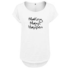 Making Magic Happen Damen Tshirt & Frauen T Shirt NEU mit Leichtem Ausschnitt für Top Style L Weis (B36-339-L-Weiß) von OwnDesigner