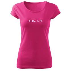 OwnDesigner Ähm nö Cooles Frauen Tshirt mit Druck Short Sleeve Top-Sommer Freizeit Kurzarm (Pure-464-S-Pink) von OwnDesigner