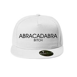 OwnDesigner Baseball Cap Abracadabra - Unisex Mütze, Kappe für Herren und Damen, einfarbige Basecap, rundum geschlossen (388-Cap5P-90Weis) von OwnDesigner