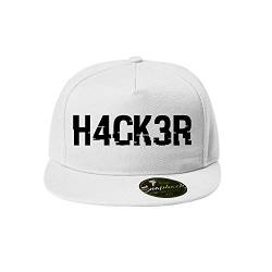 OwnDesigner Baseball Hacker Cap - Unisex Mütze, Kappe für Herren und Damen, einfarbige Basecap, rundum geschlossen (411-Cap5P-90Weis) von OwnDesigner