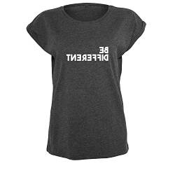 OwnDesigner Be Different Frauen T Shirt mit Spruch und modischem Motiv Bedruckt Oberteil für Ladies (B21-370-XL-Dg) von OwnDesigner