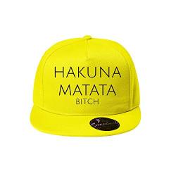 OwnDesigner Hakuna Matata Kappe Unisex für Männer und Frauen - Baseball Cap mit Wunschtext (95-Cap-Gelb) von OwnDesigner