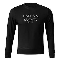 OwnDesigner Hakuna Matata Modisches Sweatshirt für Männer und Jungen mit Rundhals Ausschnitt mit Motiv Chillig (Sweat-95-XL-Schwarz) von OwnDesigner