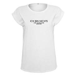 OwnDesigner Ich Bin Nichts für schwache Nerven Frauen T Shirt mit Spruch und modischem Motiv Bedruckt Oberteil für Ladies (B21-482-XL-Weiß) von OwnDesigner