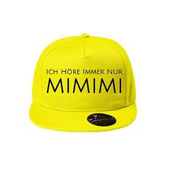 OwnDesigner Ich höre Immer nur mimimi Cap Unisex für Männer und Frauen - Baseball Cap mit Wunsch (Cap 440 Gelb) von OwnDesigner