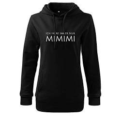 OwnDesigner Ich höre Immer nur mimimi Langarmshirt Ladies Pullover 97% Baumwolle Damen Hoodie (408 440 L Schwarz) von OwnDesigner