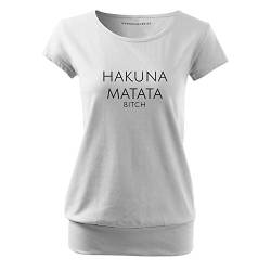 OwnDesigner handgefärtigt Slim fitd Rundhals Shirt Hakuna Matata Casual Frauen Bluse kurzärmlig (95-City-Weiß-M) von OwnDesigner