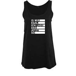 OwnDesigner is Mir egal ich Lass das jetzt so Damen Sommer Rundhals Top taillierter Tank mit Spruch (B19-285-M-Schwarz) von OwnDesigner