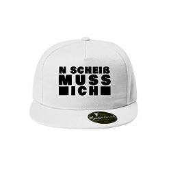 OwnDesigner n´scheiß Baseball Cap - Unisex Mütze, Cap für Herren und Damen, einfarbige Basecap, Snapback (Cap 462 Weiß) von OwnDesigner