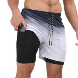 Owntop Boardshorts für Herren, 4-Wege-Stretch Schnelltrocknend und Komfortabel Badehose mit Reißverschlusstaschen, XXL von Owntop