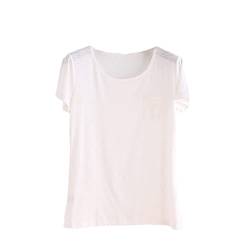 Damen T-Shirt Tee Tops Kurzarm Baumwolle Tops für Frauen, W002139 weiß, Einheitsgröße von Ownwfeat