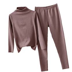 Ownwfeat Thermo-Unterwäsche für Damen, Rollkragen, dicker Winter, große Größe, Pyjama-Set, Wie abgebildet 3, 48 von Ownwfeat