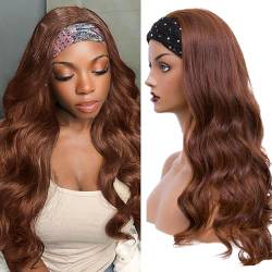 24 Zoll Headband Wig Human Hair Wear and Go Glueless Wigs Human Hair Echthaar Perücke Body Wave Perücke Damen Echthaar for Black Women 150% Density Headband Wigs #4 Light Brown Color 60CM von Oxeyegirl