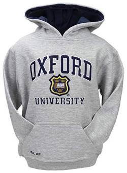 Oxford University OU129K Unisex Kapuzen-Sweatshirt, Grau Gr. 11-13 Jahre, grau von Oxford University