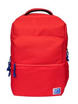 Oxford B-Ready Schulrucksack, Unisex, 18 l, 42 m, gepolsterte Laptoptasche, recyceltes Polyester, rot, 42x30x15cm von Oxford