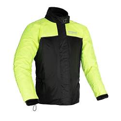 Oxford Products Unisex Regenschutz Rainseal Motorrad-Jacke für Nasswetterausrüstung, Schwarz/Fluo, XL von Oxford