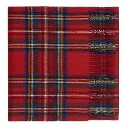 Oxfords Cashmere Reine Schurwolle Luxury Tartan Schal, Royal Stewart von Oxfords Cashmere