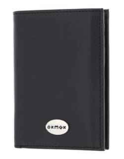 Oxmox Geldbörse Leder Kombibörse Leather RFID Protect Pure Metal Round Black von Oxmox