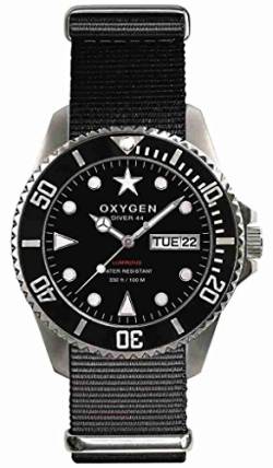 Oxygen Unisex-Armbanduhr Moby Dick 44 Analog Quarz Nylon EX-D-MOB-44-NN-BL von Oxygen