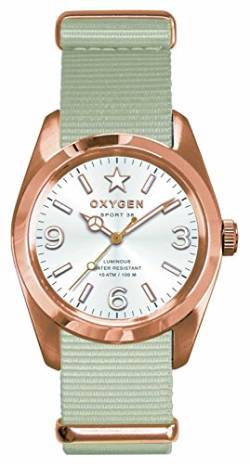 Oxygen Unisex-Armbanduhr Nugget 38 Analog Nylon Weiß EX-S-NUG-38-IV von Oxygen