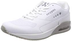 SAFETY JOGGER Oxypas Arbeitsschuhe Herren 45 EU - JUSTIN - Ultraleichter Arbeitssneaker, Rutschfester Sicherheitstrainer, ideal für Krankenhaus-, Gesundheits-, Küchen- und Reinigungspersonal, Hellgrau von Oxypas