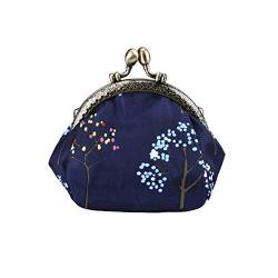 Oyachic Geldbörse Portemonnaie Vintage Portmonee Damen Münzbörsen Coin Purse Vintage Kiss Lock Geldbeutel Blumen Unterarmtasche von Oyachic