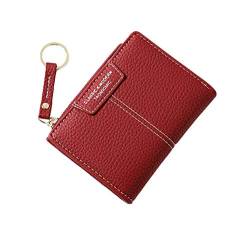 Oyccen PU Leder Geldbörse für Damen Kurze Portemonnaie Reißverschluss Brieftasche Kleine Geldbeutel mit Schlüsselbund von Oyccen