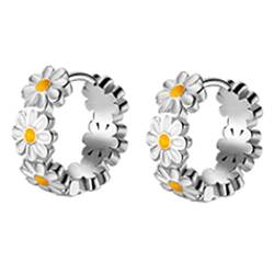 Oyrcvweuy Huggie Ohrringe Daisy Creolen Ohrring für empfindliche Ohren Gänseblümchen Sonnenblume Schmuck Muttertag Geburtstagsgeschenk Für Frauen Mädchen Gänseblümchen Ohrringe von Oyrcvweuy