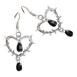 Oyrcvweuylx Modische Herz-Stern-Perlen-Charm-Ohrringe, süße coole baumelnde Ohrringe, einfacher Anhänger-Ohrring, Party-Schmuck, Charm-Ohrring von Oyrcvweuylx