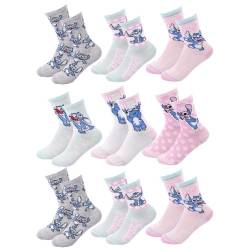 OZABI Socken für Mädchen, Lilo und Stitch, 9 Paar Surprise Socken, 36-41 von Ozabi