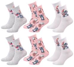 Ozabi - Mädchen Socken Lilo und Stitch Pack, Packung mit 6 Paar 0643, 36-41 von Ozabi